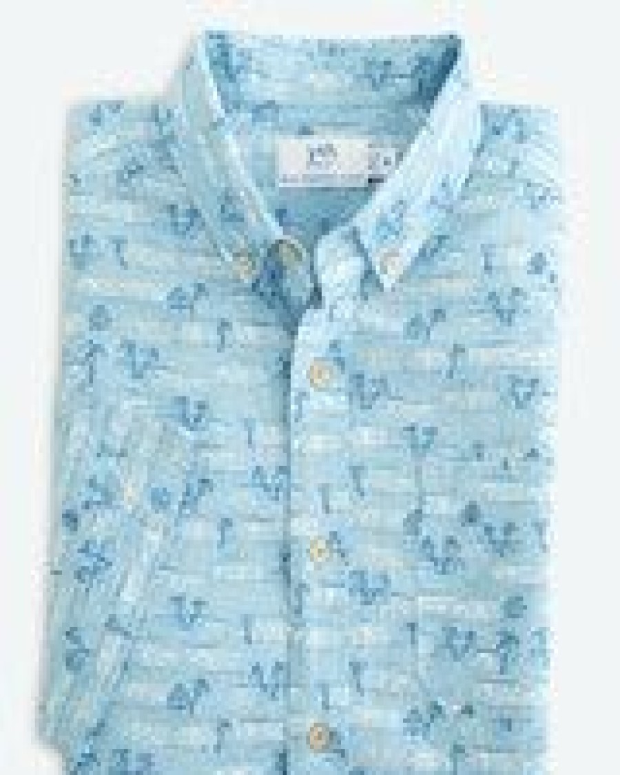 Men * | On Sale Southern Tide Nice To Sea You Sportshirt Rain Water