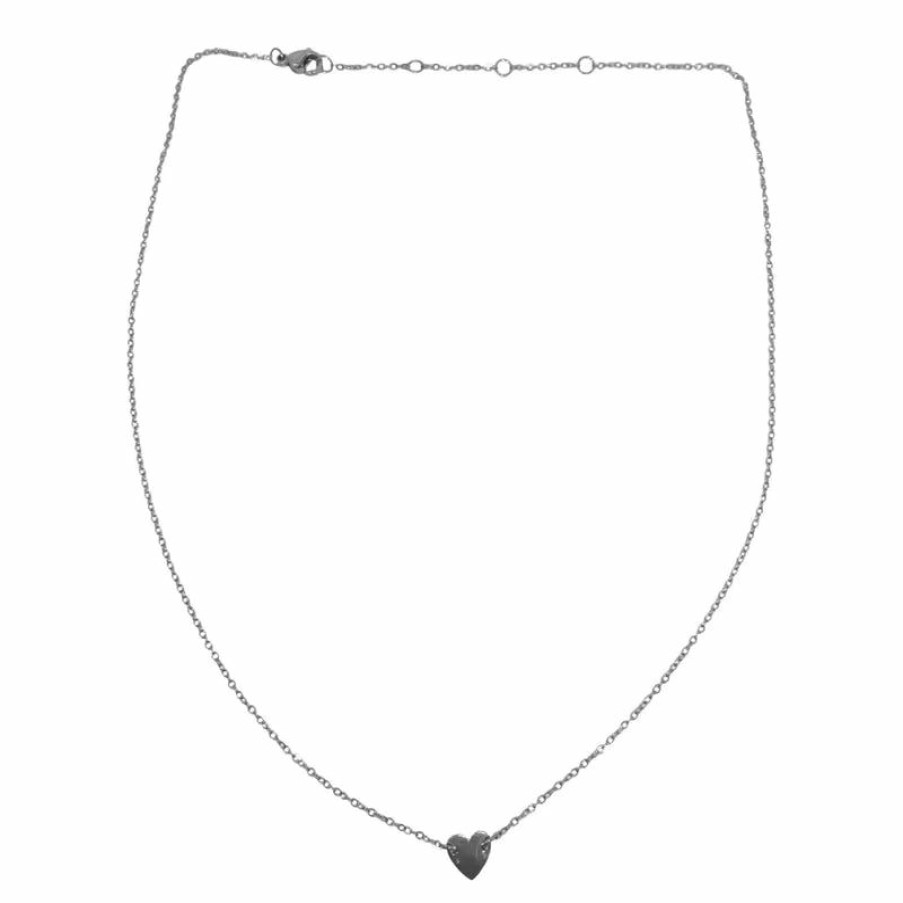 Accessories * | Discount Online Nikki Smith Designs Lucy Gold Silver Heart Necklace