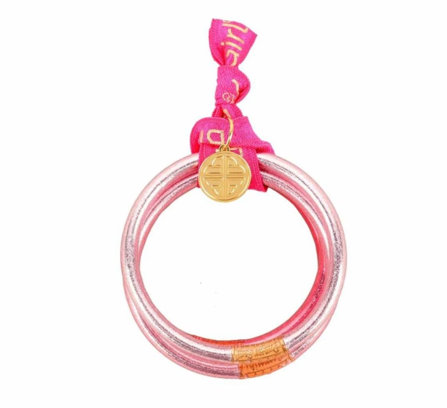 Accessories * | Sales Online Budhagirl All Weather Bangles Serenity Prayer Carousel Pink