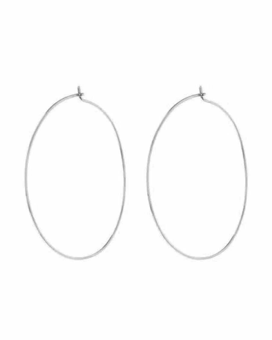 Accessories * | Special Offers Luv Aj Capri Wire Hoops Silver