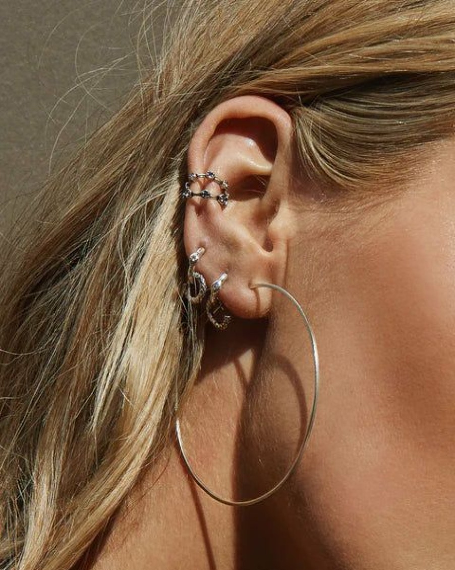 Accessories * | Special Offers Luv Aj Capri Wire Hoops Silver