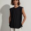 Women * | Discount Online Varley Calgary Boxy Tank Black