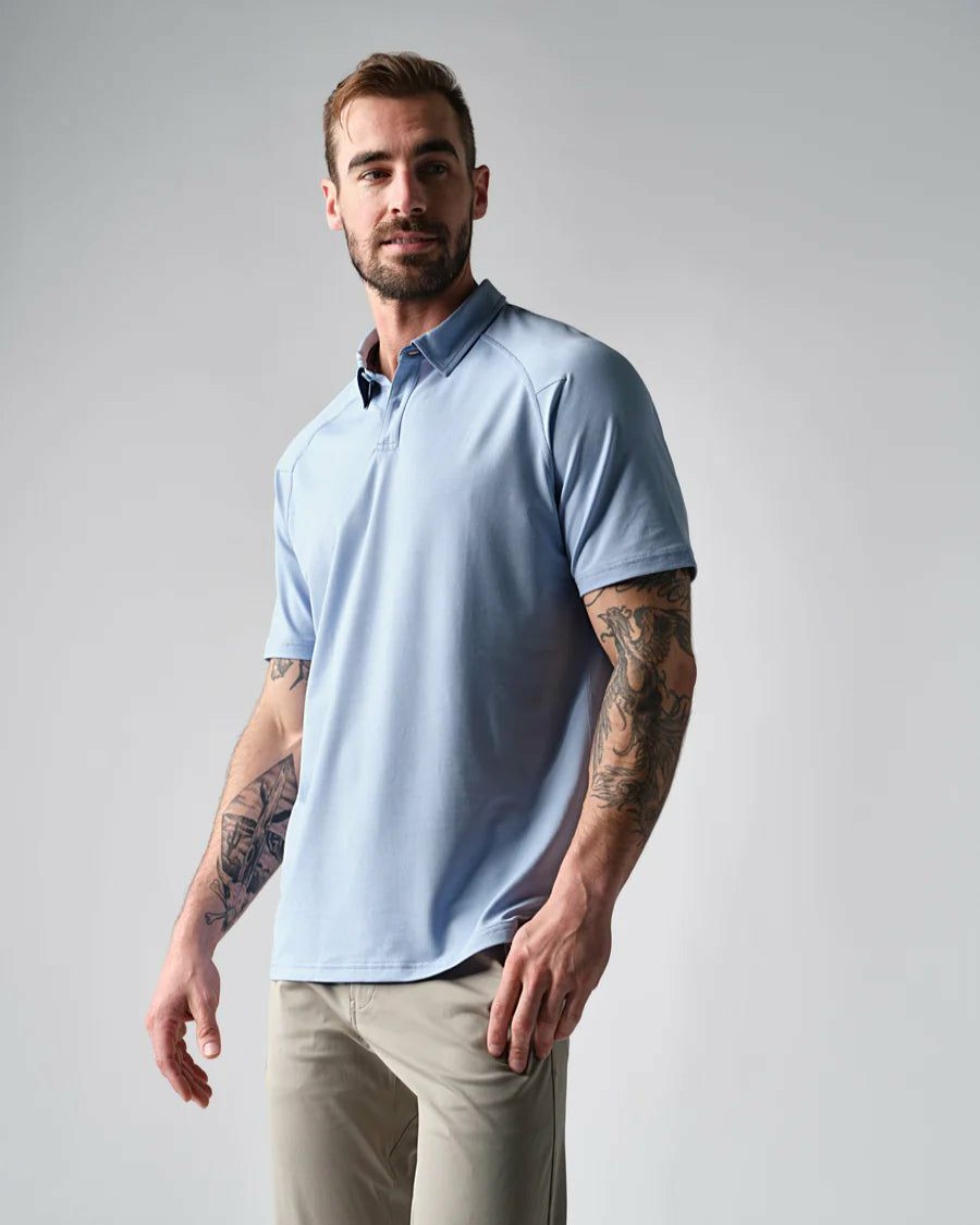 Men * | Prefential Price Rhone Apparel Delta Pique Polo Misty Blue