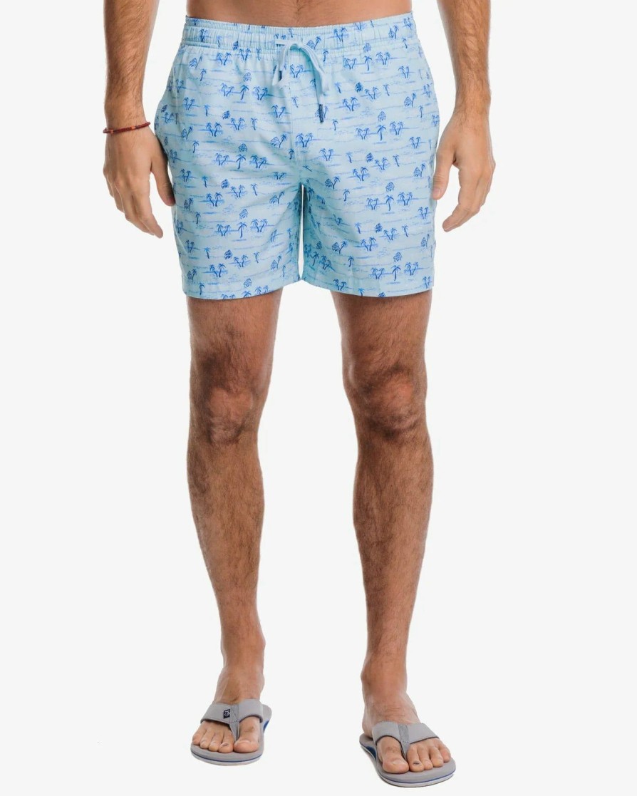 Men * | Prefential Price Southern Tide Nice To Sea You Swim Trunk Baltic Teal