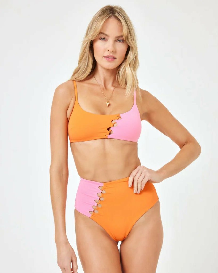 Women * | Special Offers L*Space Solstice Top Tangerine/Guava