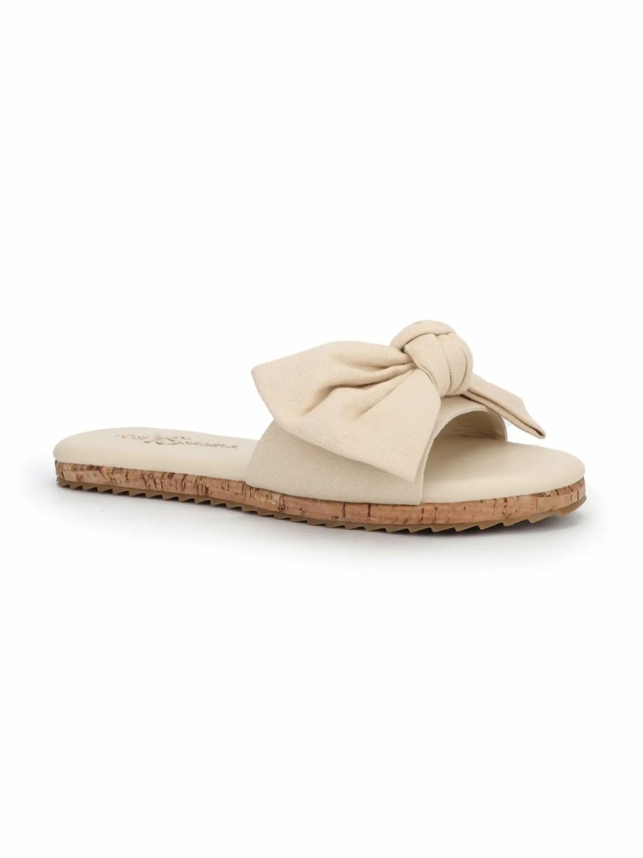 Women * | Special Offers Yosi Samra Mila Bow Slide Natural