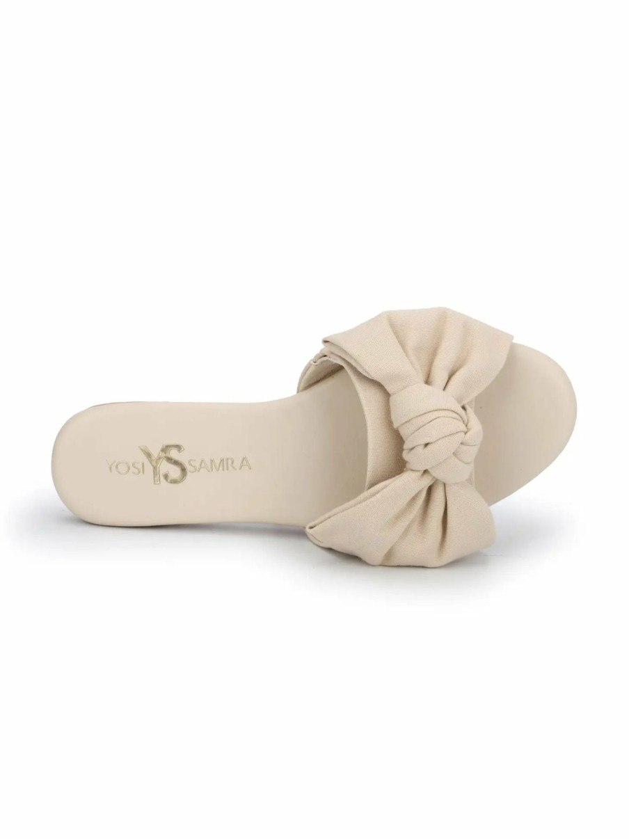 Women * | Special Offers Yosi Samra Mila Bow Slide Natural