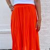 Women * | Limit Offer Thml Pleated Skirt Orange