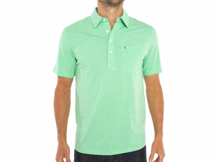 Men * | Prefential Price Criquet Top-Shelf Players Shirt Lime Microstripe