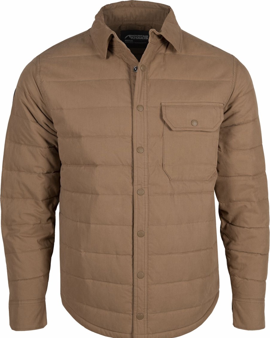 Men * | Prefential Price Mountain Khaki Pine Peak Down Shirtjac Jacket Fit Tobacco