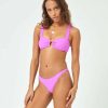 Women * | Sales Online L*Space Pointelle Rib Camacho Bikini Bottom Bright Fuchsia