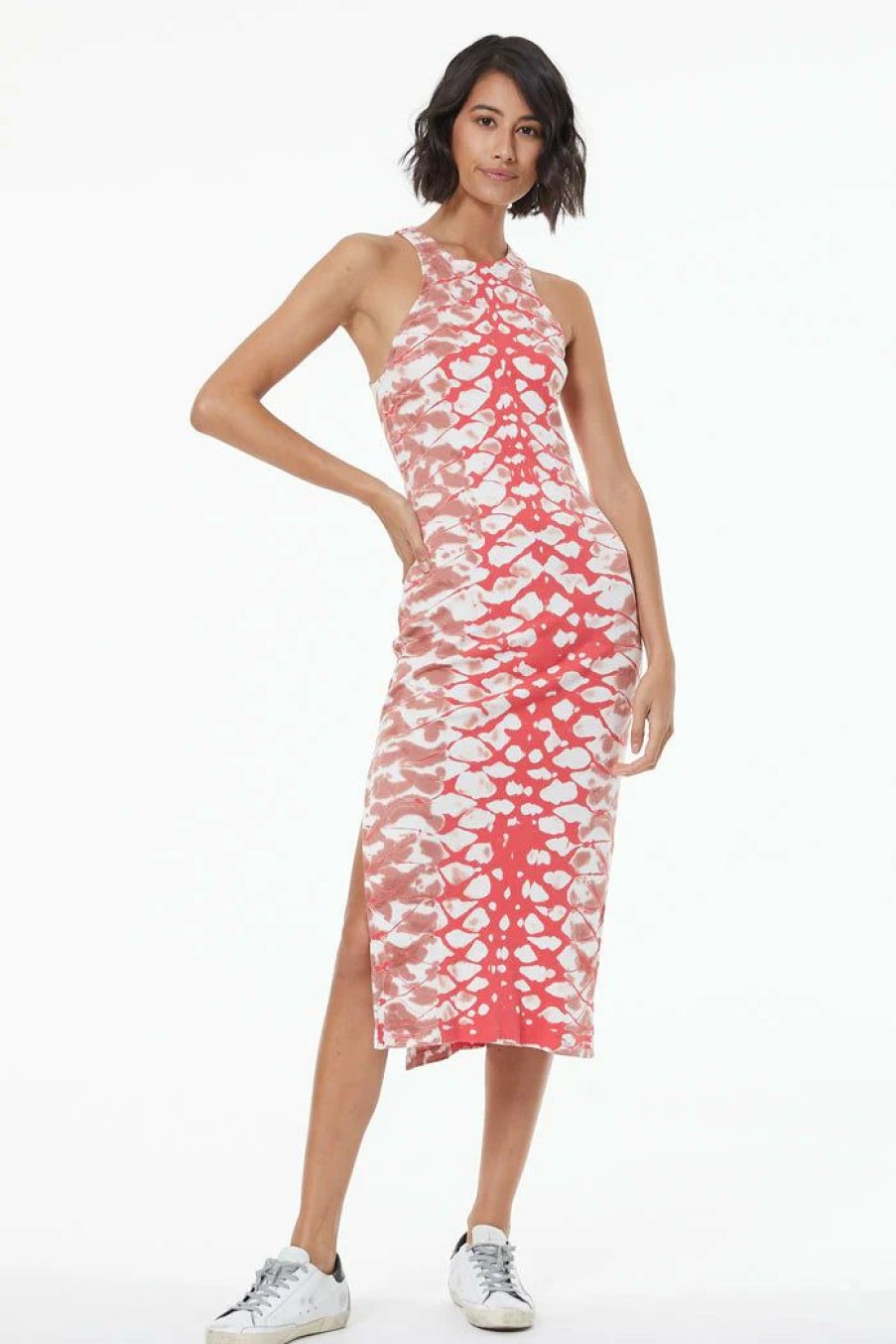 Women * | Limit Offer Young Fabulous & Broke Iggy Rib Midi Dress Strawberry Boa