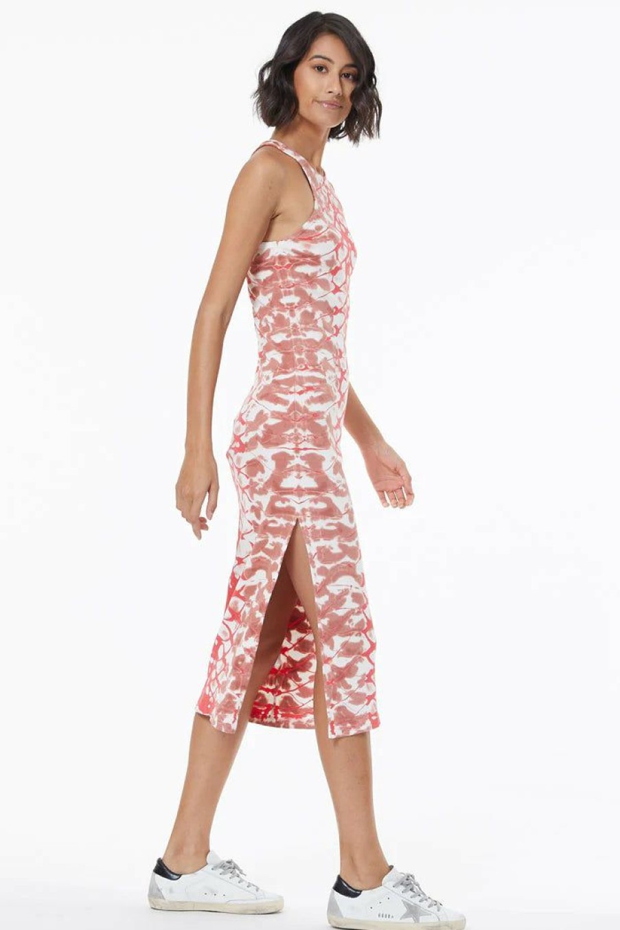 Women * | Limit Offer Young Fabulous & Broke Iggy Rib Midi Dress Strawberry Boa