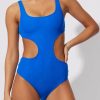 Women * | Half Off Solid & Striped The Sarah One Piece Crinkle Rib/Azure