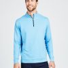 Men * | Limit Offer Tasc Cloud French Terry Quarter Zip Coastline Blue