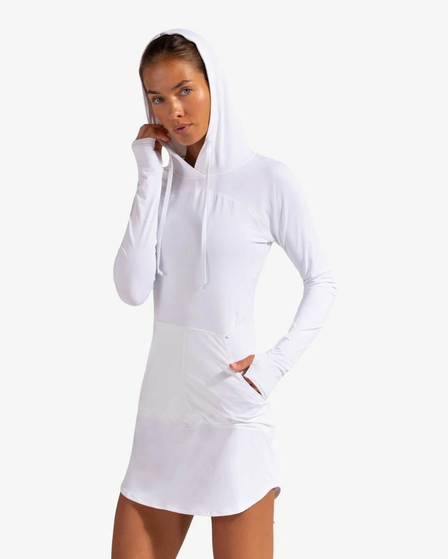 Women * | Limit Offer Bloquv Hoodie Dress White