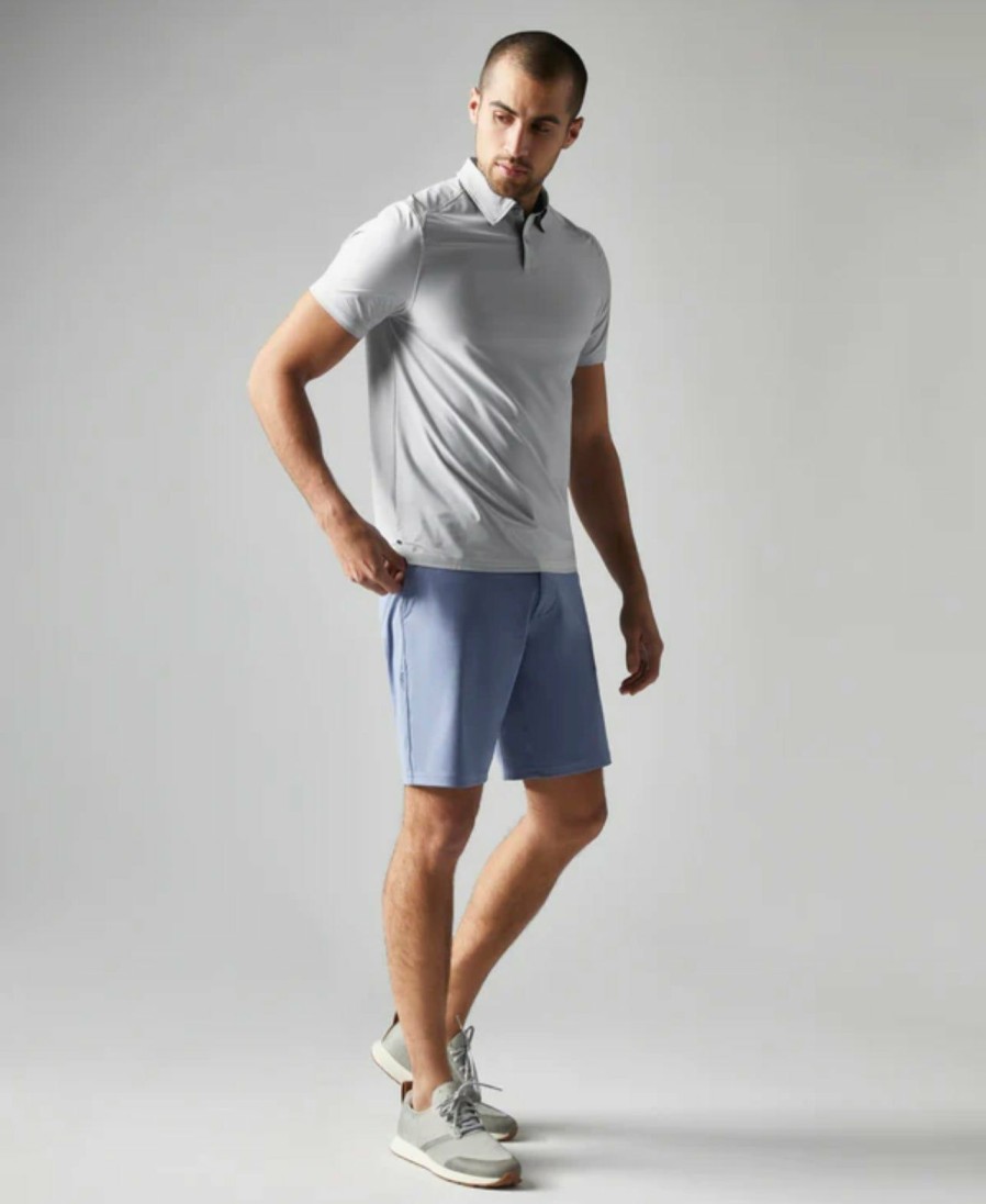 Men * | Half Off Rhone Apparel Commuter Polo Silver Stripe