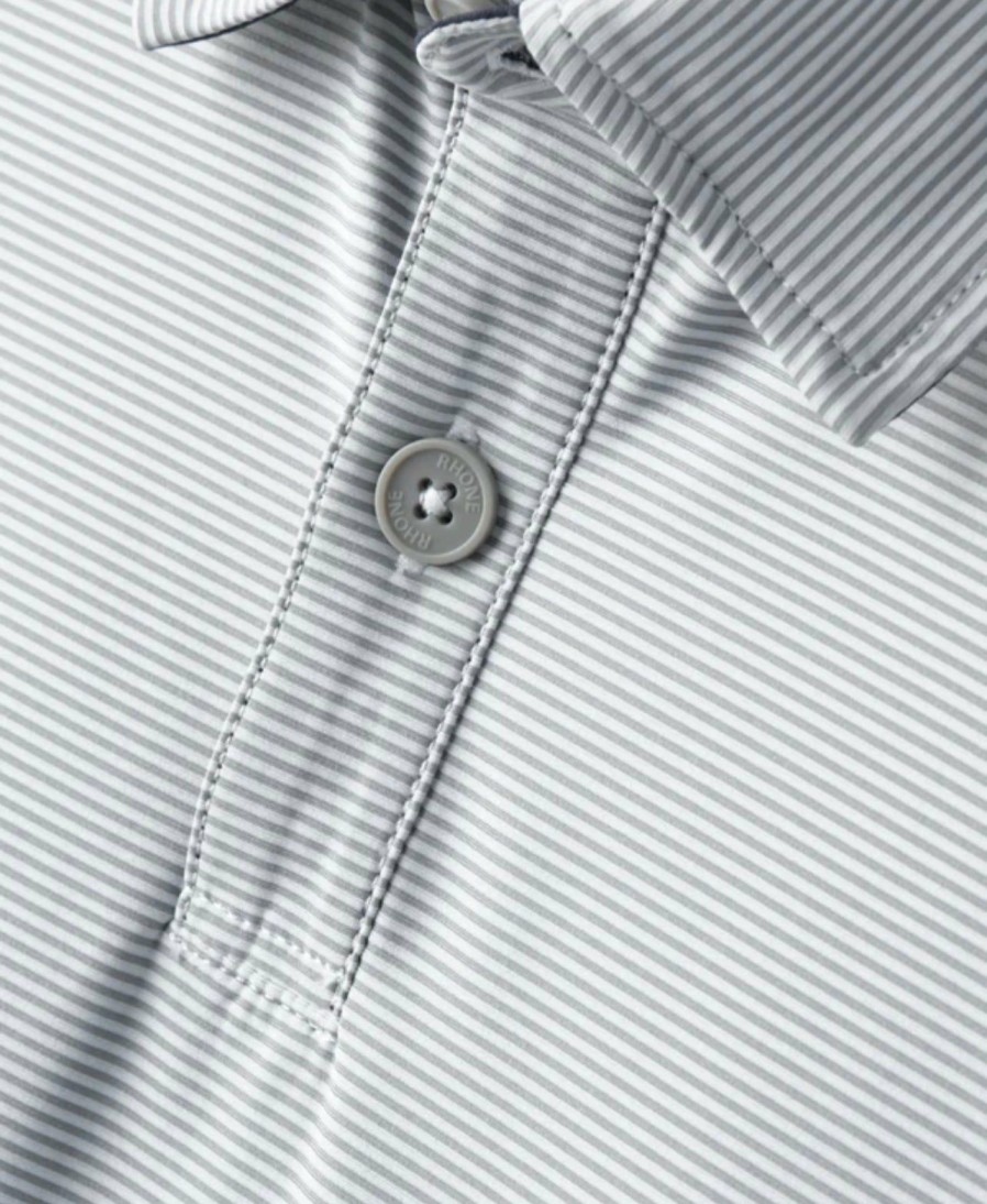 Men * | Half Off Rhone Apparel Commuter Polo Silver Stripe