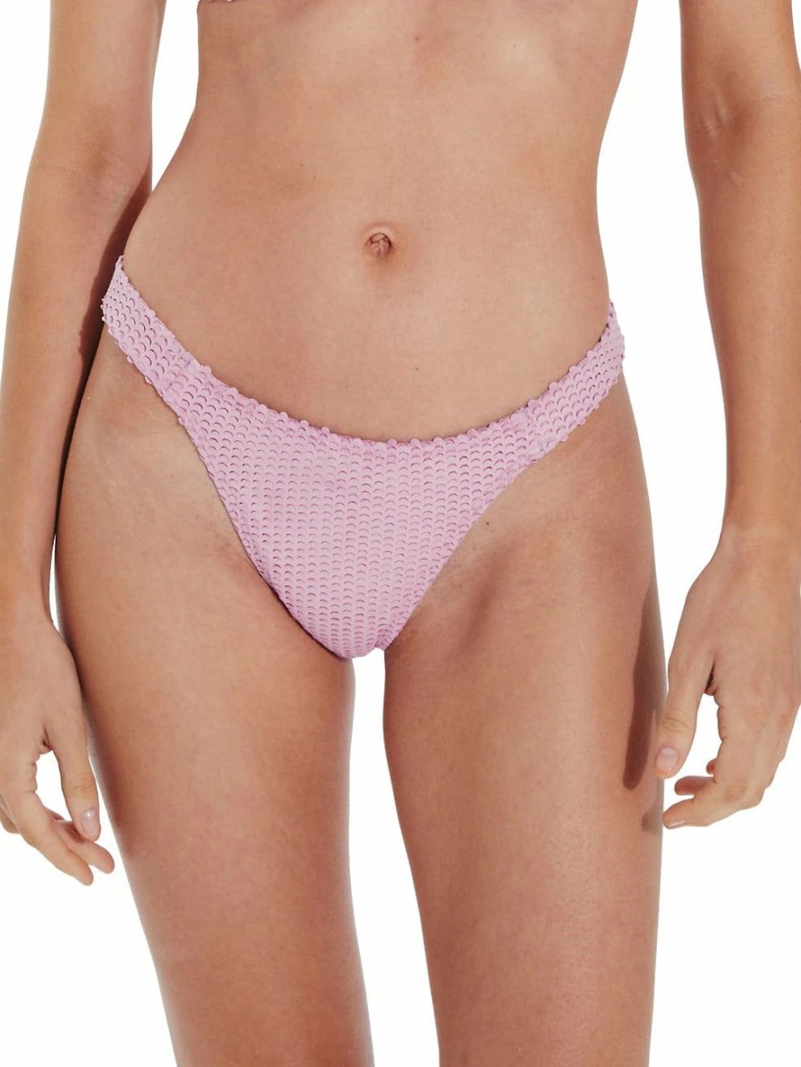 Women * | Clearance Vix Swimwear Scales Fany Bottom Full Red Pink