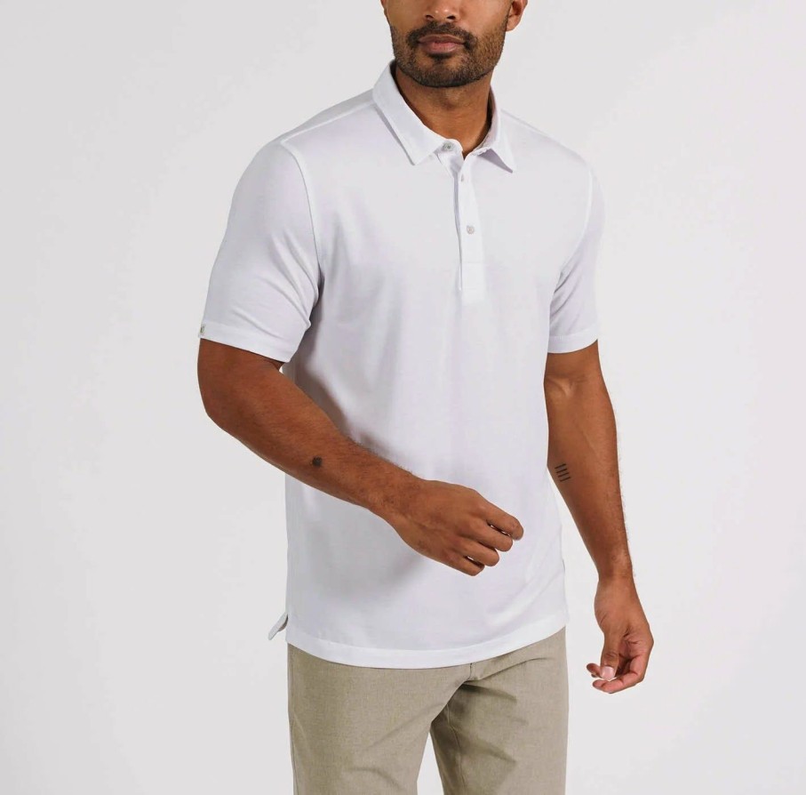 Men * | Limit Offer Linksoul Delray Polo White Heather