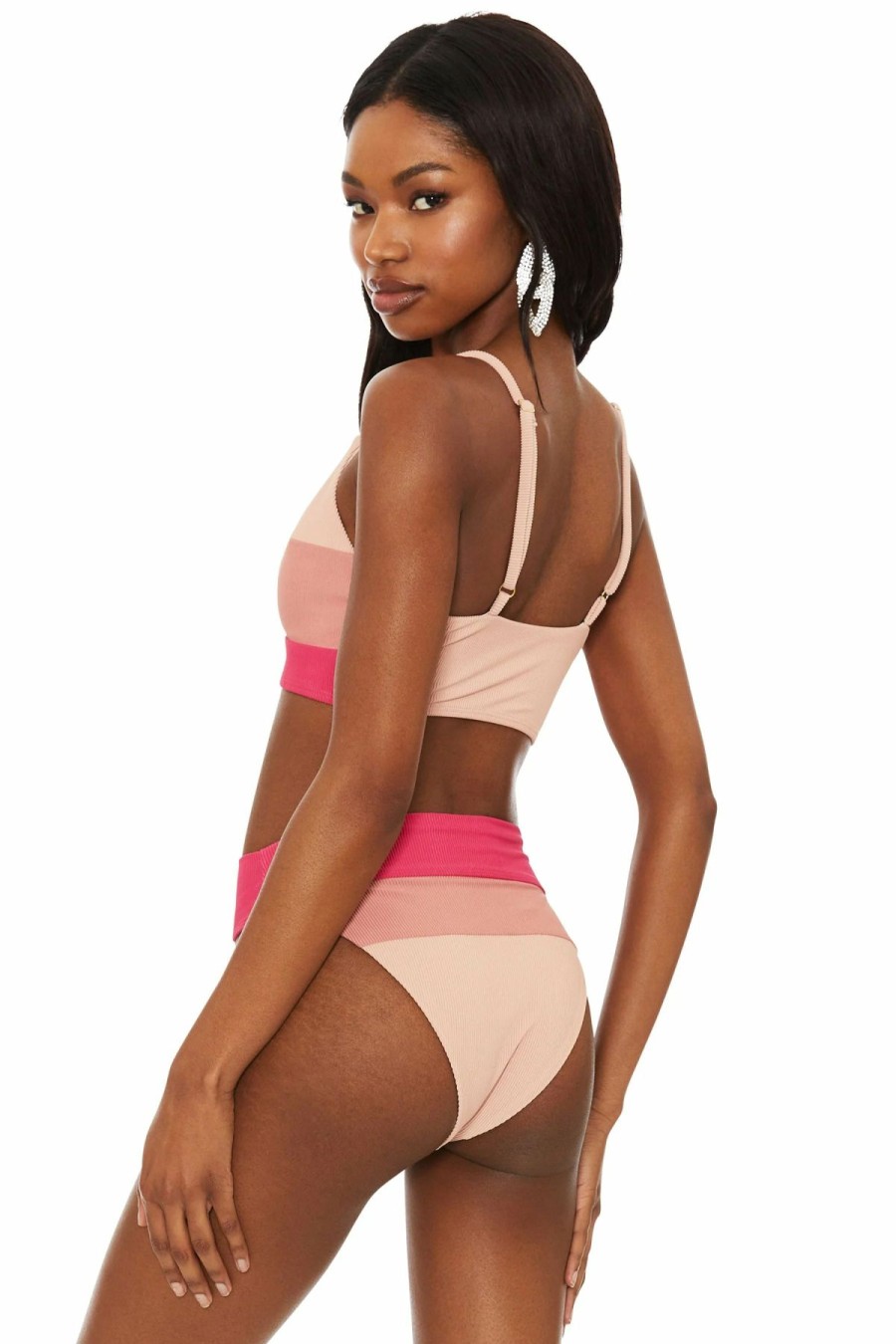 Women * | On Sale Beach Riot Alexis Bottom Rouge Color Block