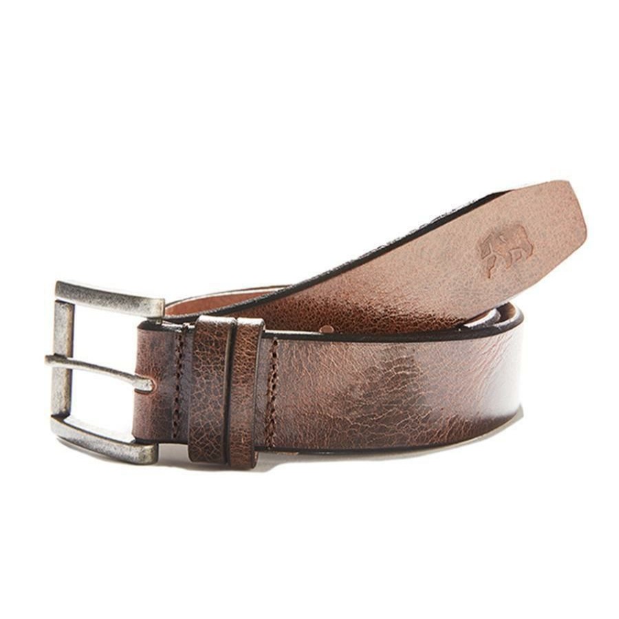 Men * | Discount Online Normal Brand Vintage Glazed Leather Belt