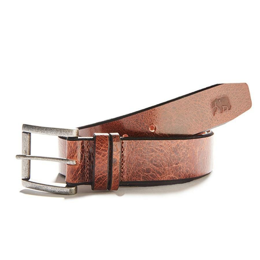 Men * | Discount Online Normal Brand Vintage Glazed Leather Belt