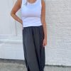 Women * | Half Off Kld. Signature Satin Wide Legged Tie Waist Pant Black