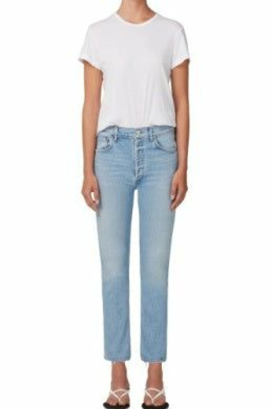 Women * | Half Off Agolde Willow Mid Rise Slim Crop Torch