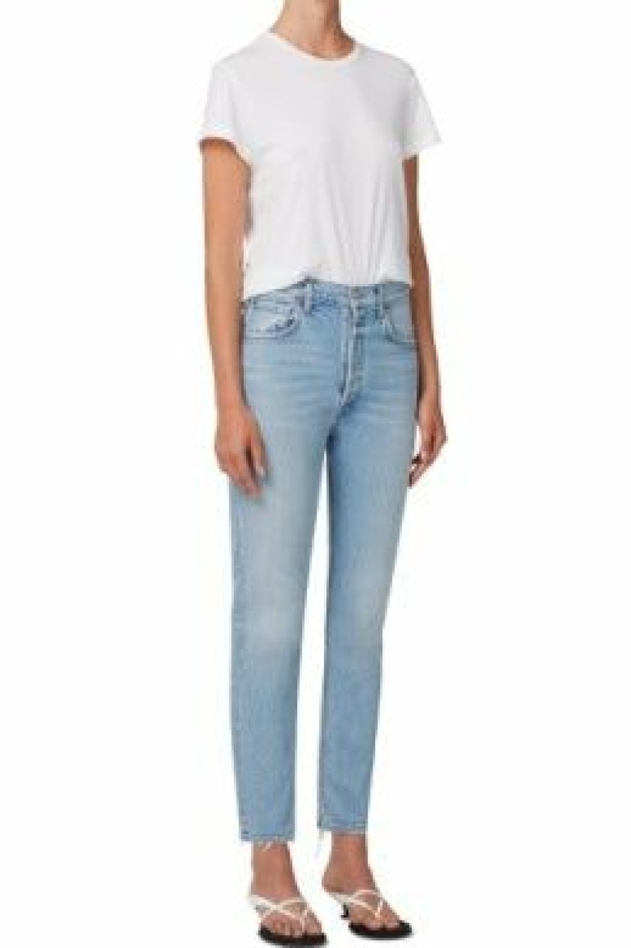 Women * | Half Off Agolde Willow Mid Rise Slim Crop Torch