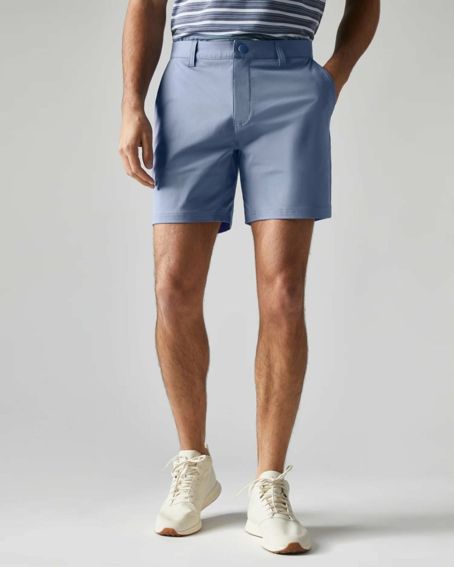 Men * | Limit Offer Rhone Apparel 7 Commuter Short Slate Blue Stone